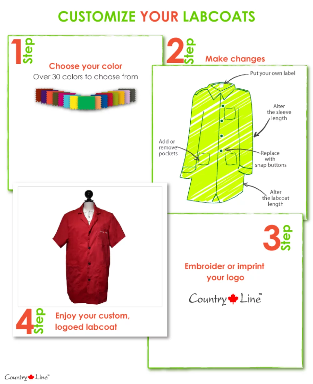 Canadian Made Unisex Extra Long Short Sleeves Lab Coats