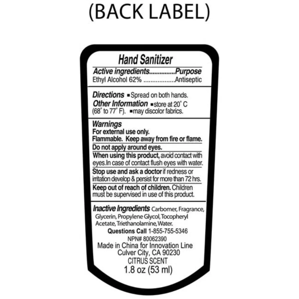 Gel antibactérien pour les mains de 1,8 oz dans une bouteille à embout basculant avec mousqueton.