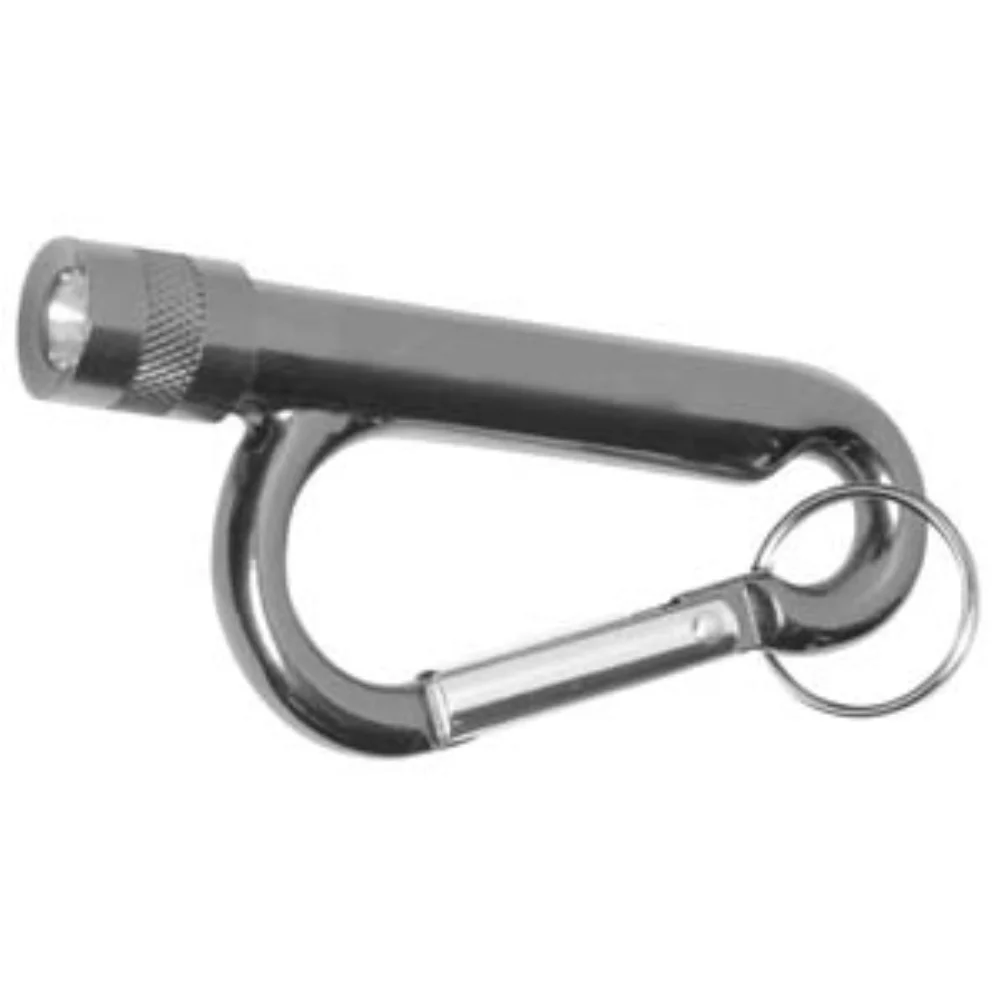 "Chiron Light" Metal Carabiner Flashlight w/Split Ring Attachment