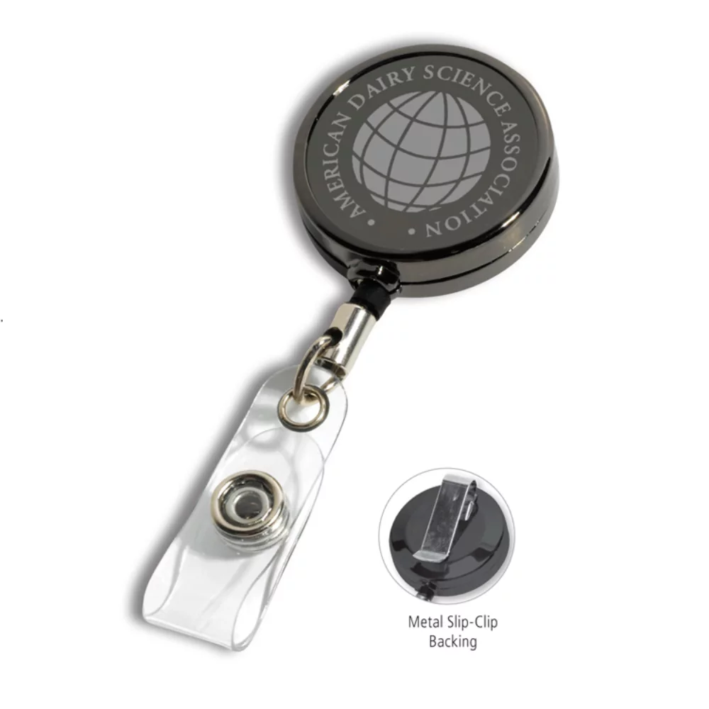 "Dublin Gunmetal LZ" Retractable Badge Reel & Badge Holder (Laser Engraved)