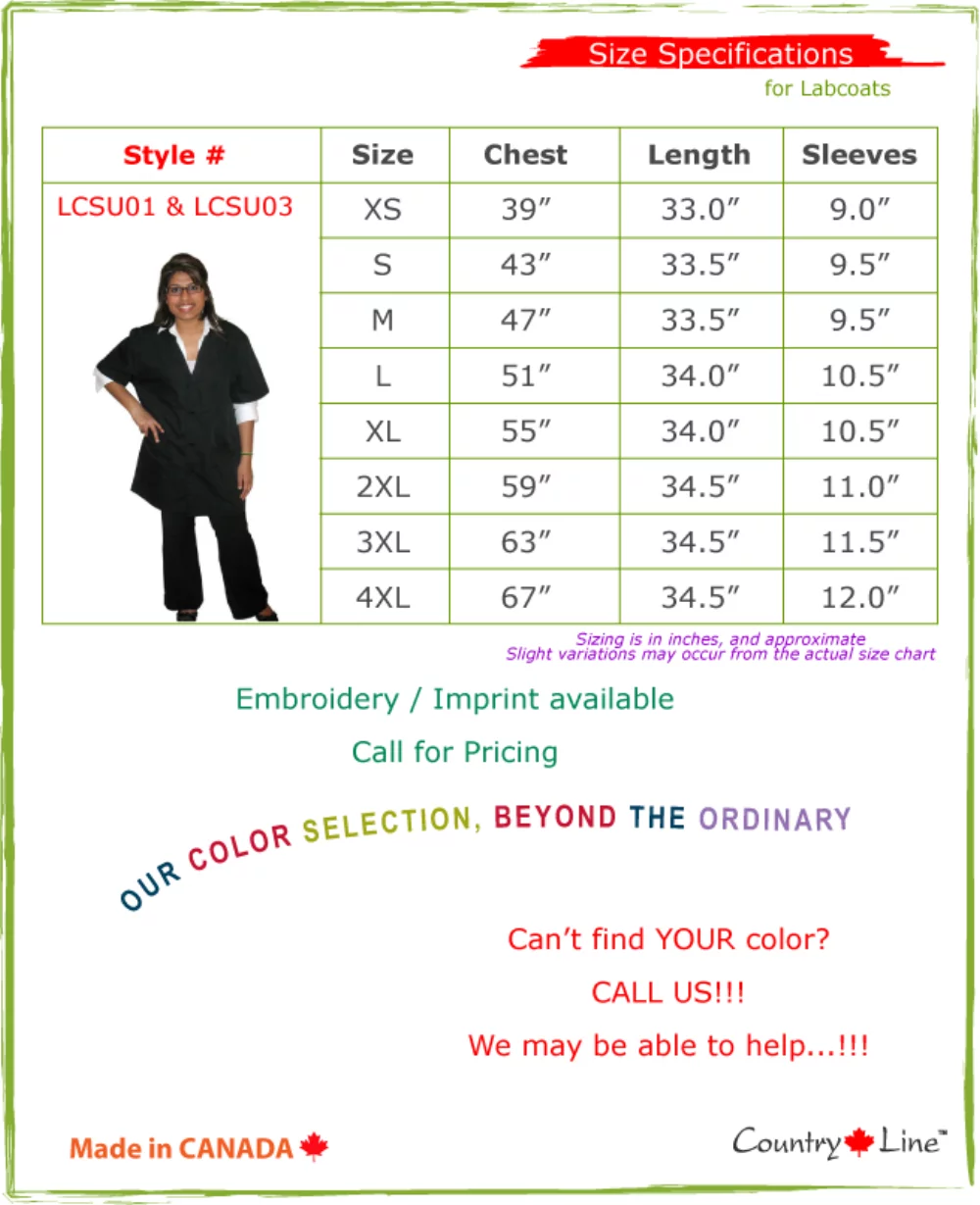 Canadian Made Unisex Short Sleeves Lab Coats