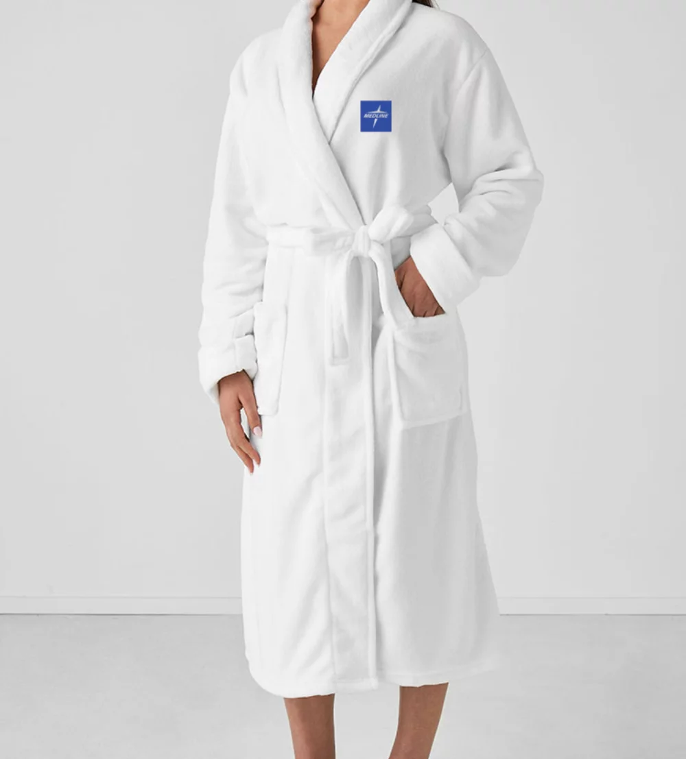 Peignoir de bain en velours blanc de couleur, 100% coton, de poids lourd, taille unique.