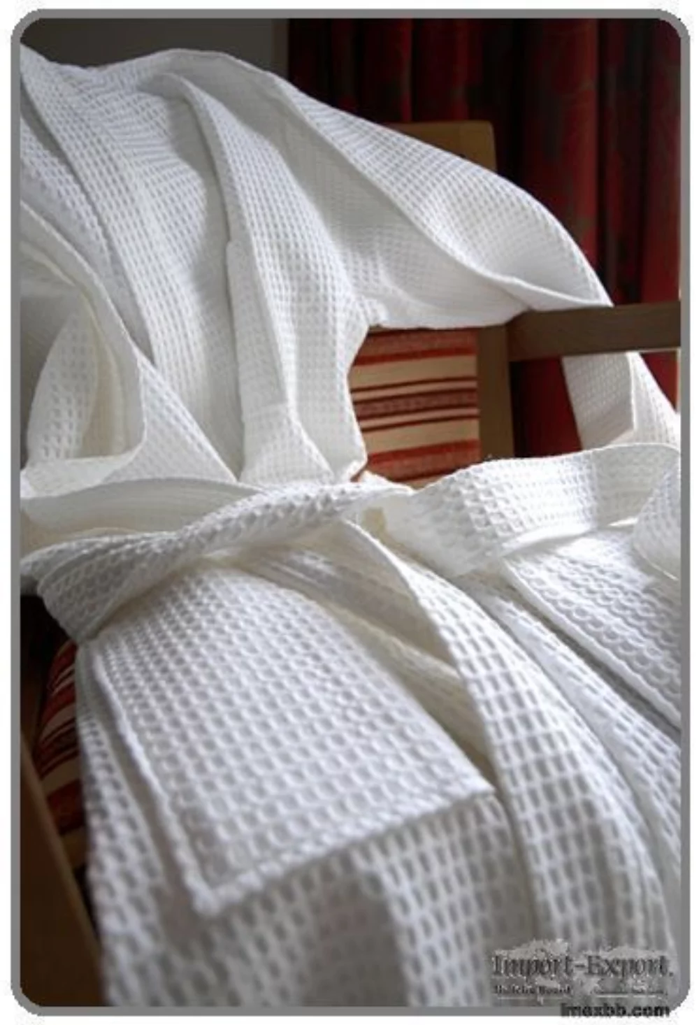 Peignoir de bain en nid d'abeille 100% coton taille unique