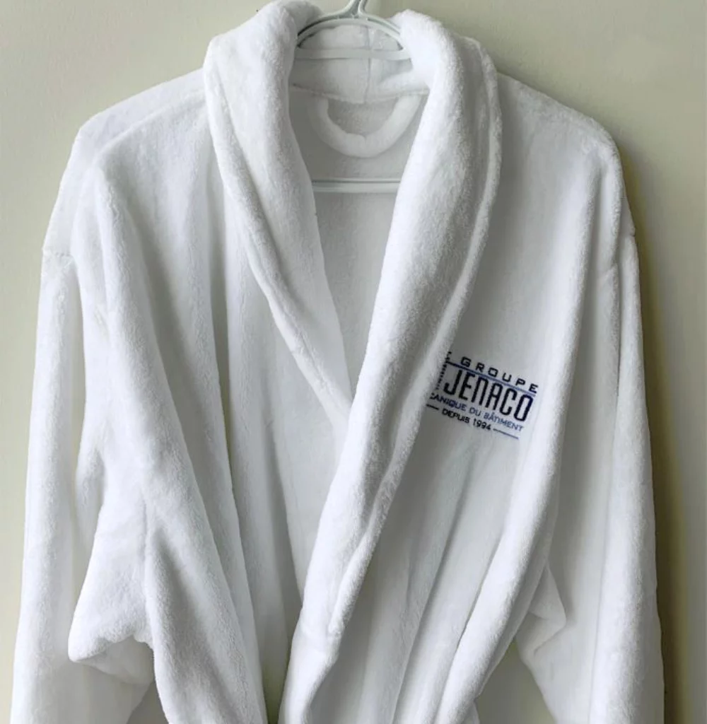 100% Polyester Coral Fleece Bath Robe Shawl Collar