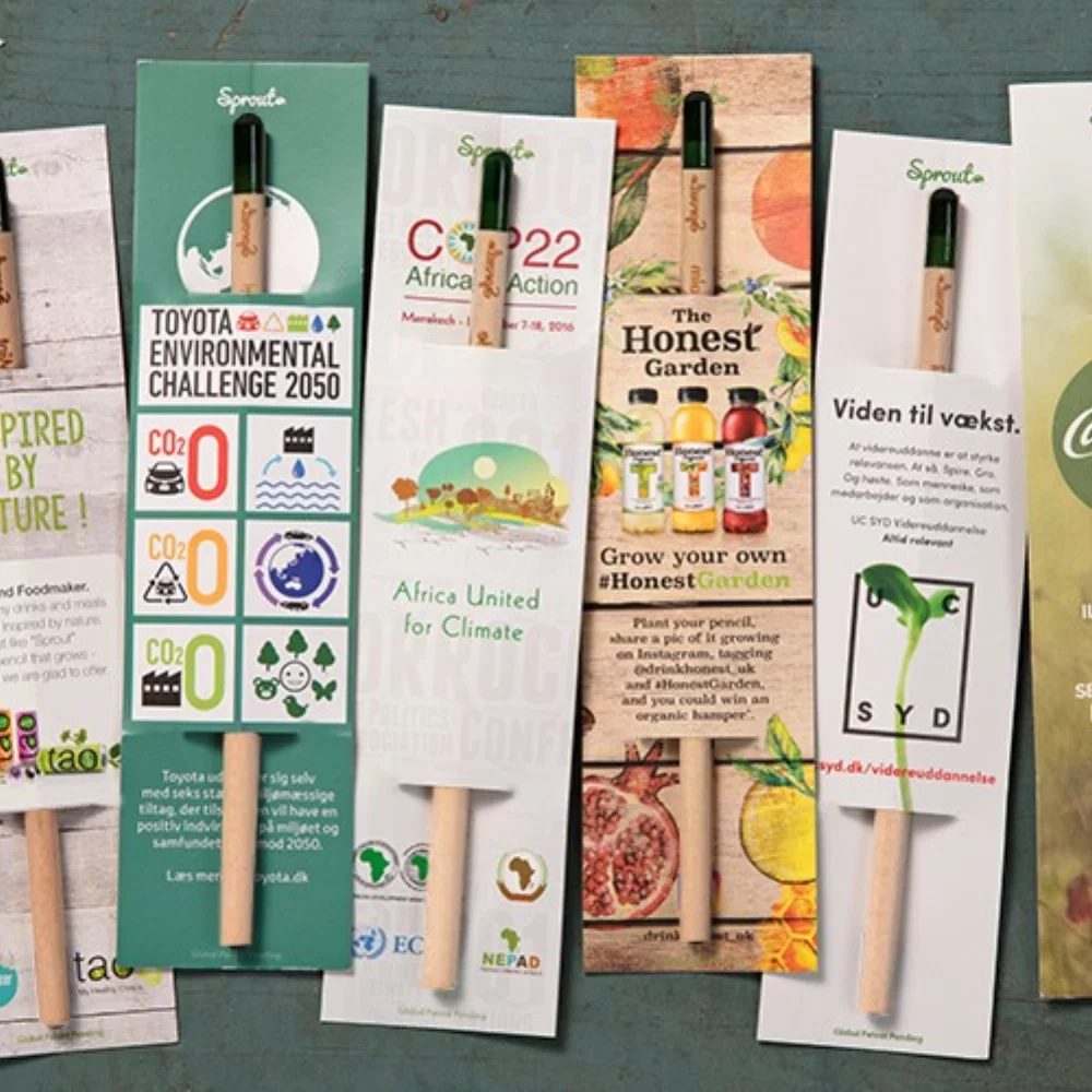 Crayon Sprout avec carte de support en papier ensemencé