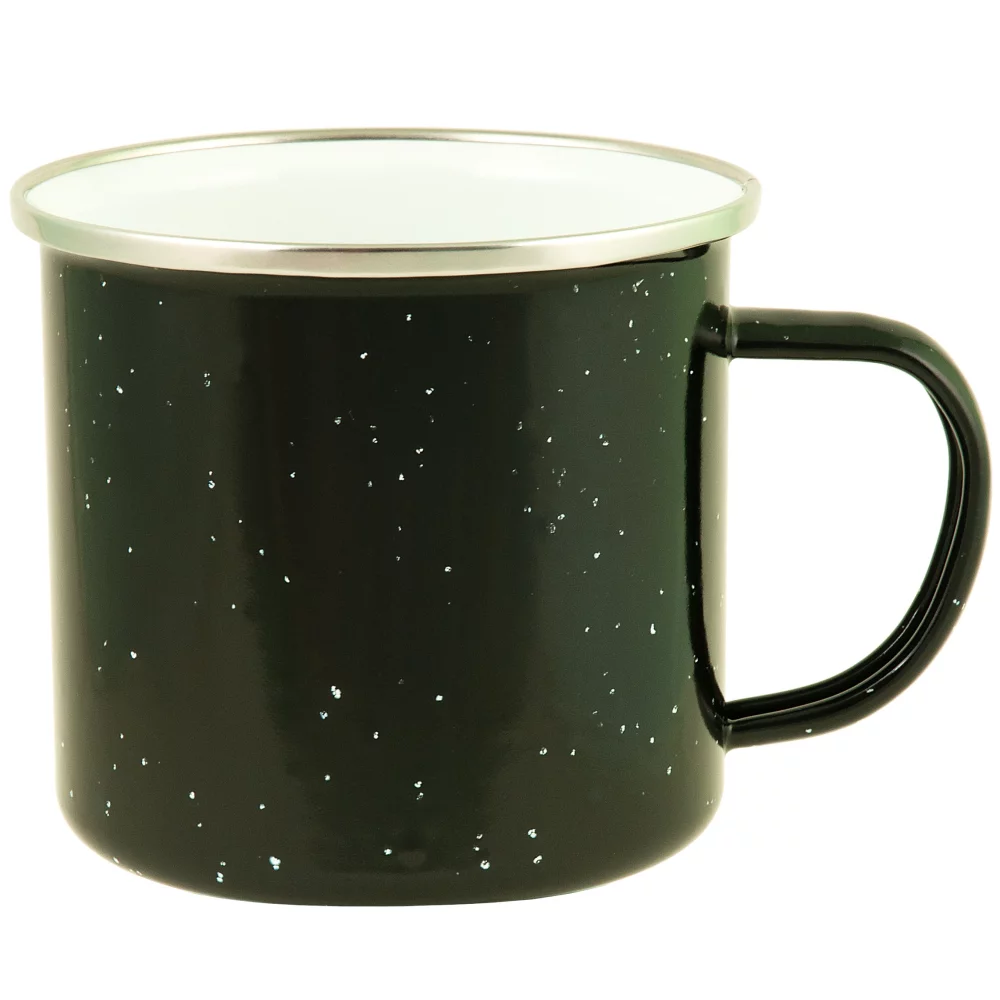 Mug de camping Fireside de 17 oz en acier inoxydable avec finition émaillée.