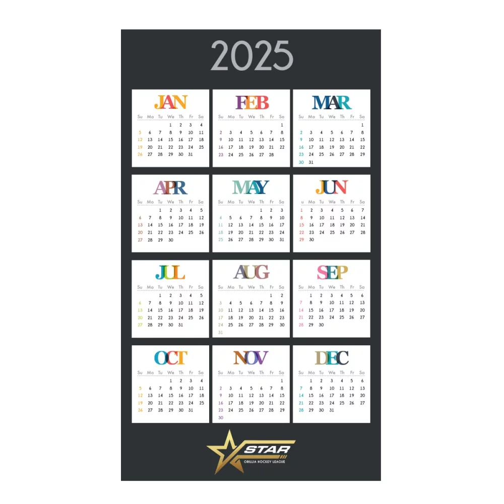 Calendrier mural en papier (30" x 52")