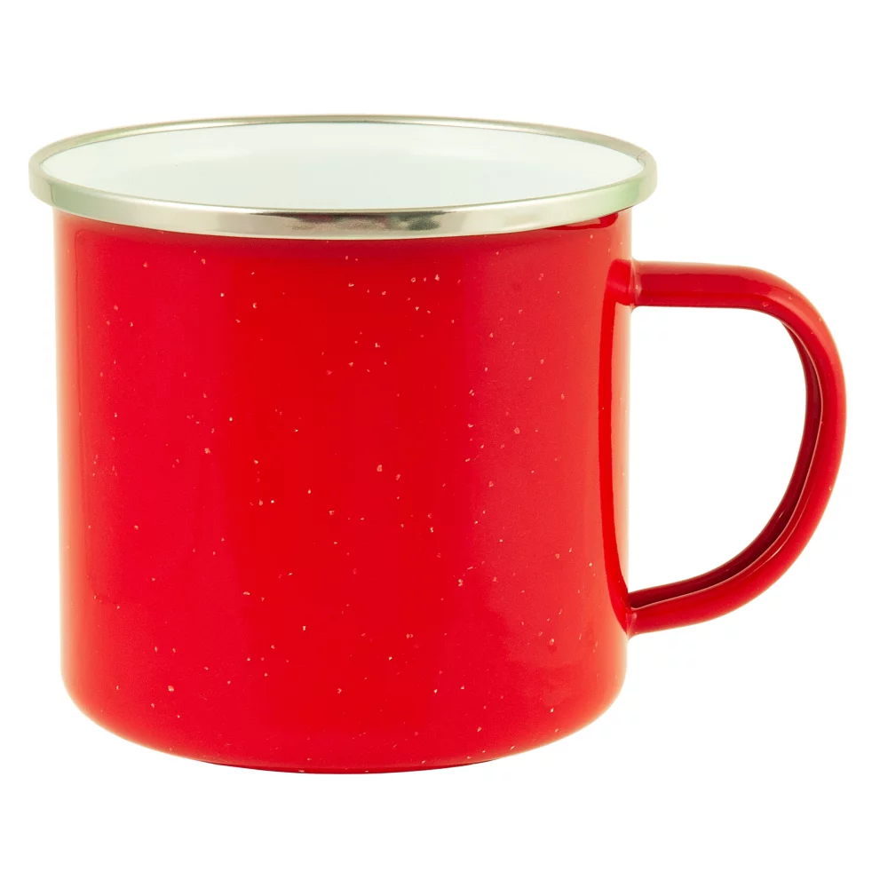 Mug de camping Fireside de 17 oz en acier inoxydable avec finition émaillée.
