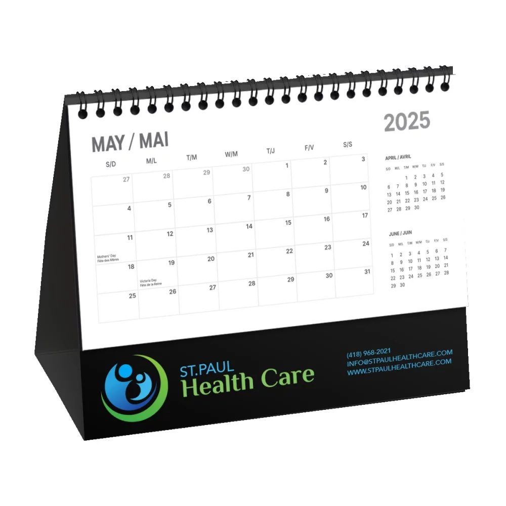 Calendriers de bureau à spirale Kraft & Epic Black