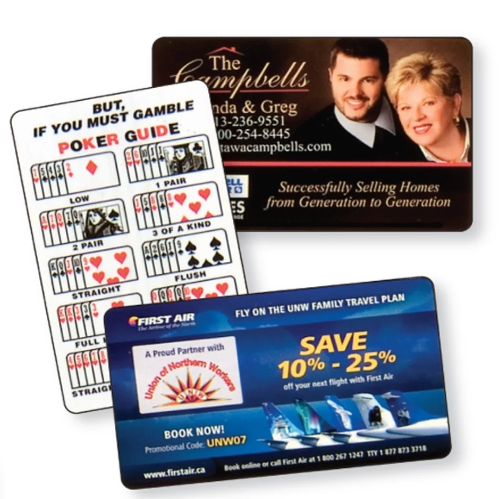 Portefeuille en carton 1 face de 0,012 pouce pour carte de récompense