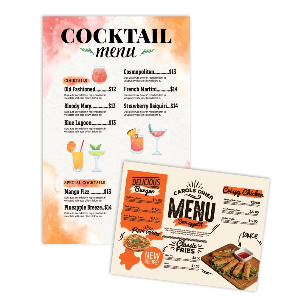 Stone Paper Menus