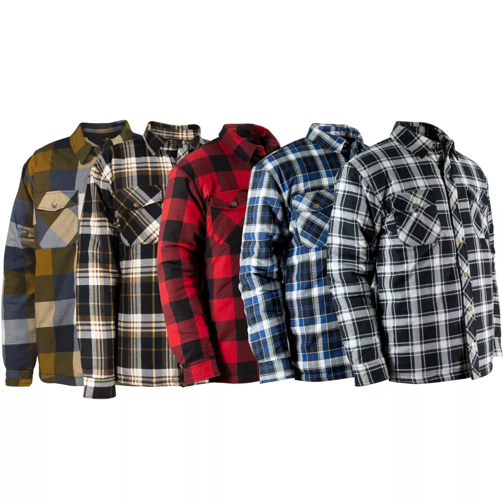 Chemise en flanelle avec boutons-pression inoxydables