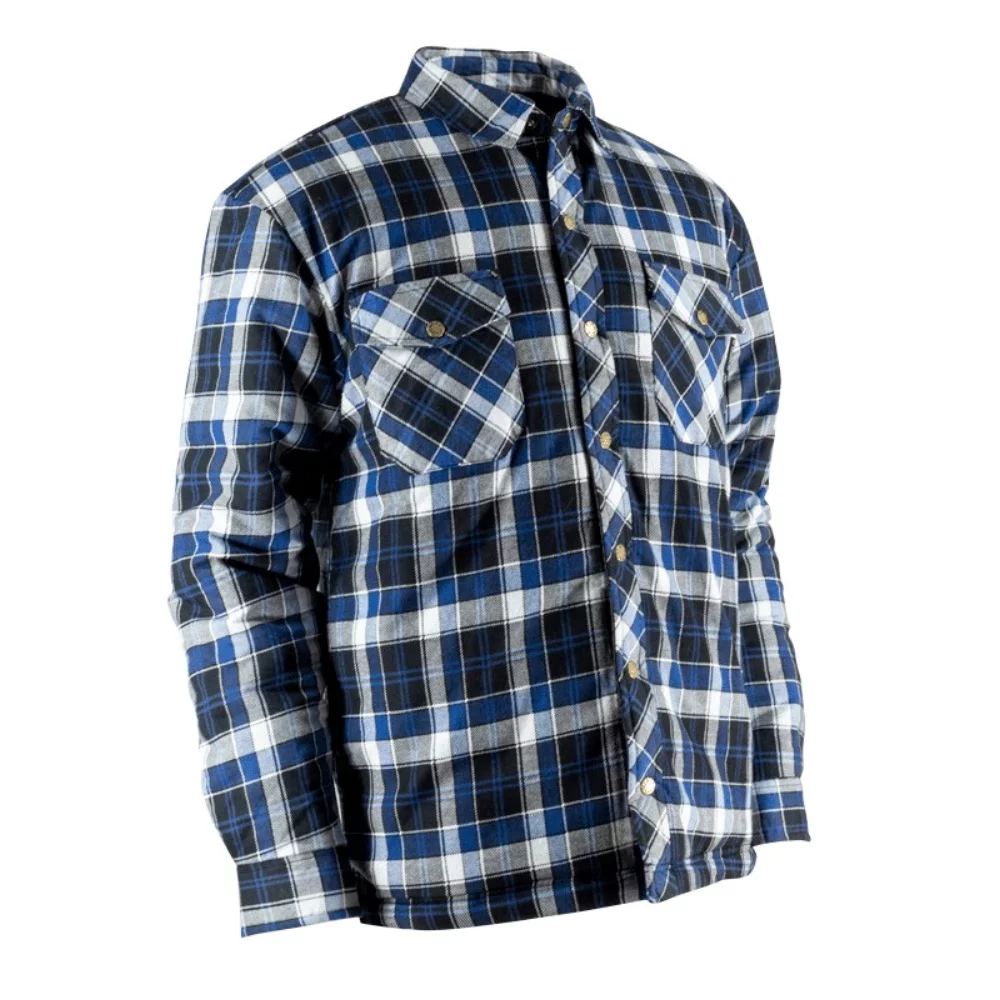 Chemise en flanelle avec boutons-pression inoxydables