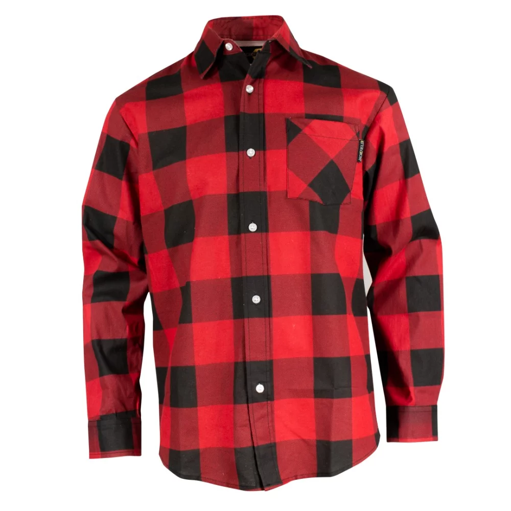Flannel Shirt with Regular Plastic Buttons