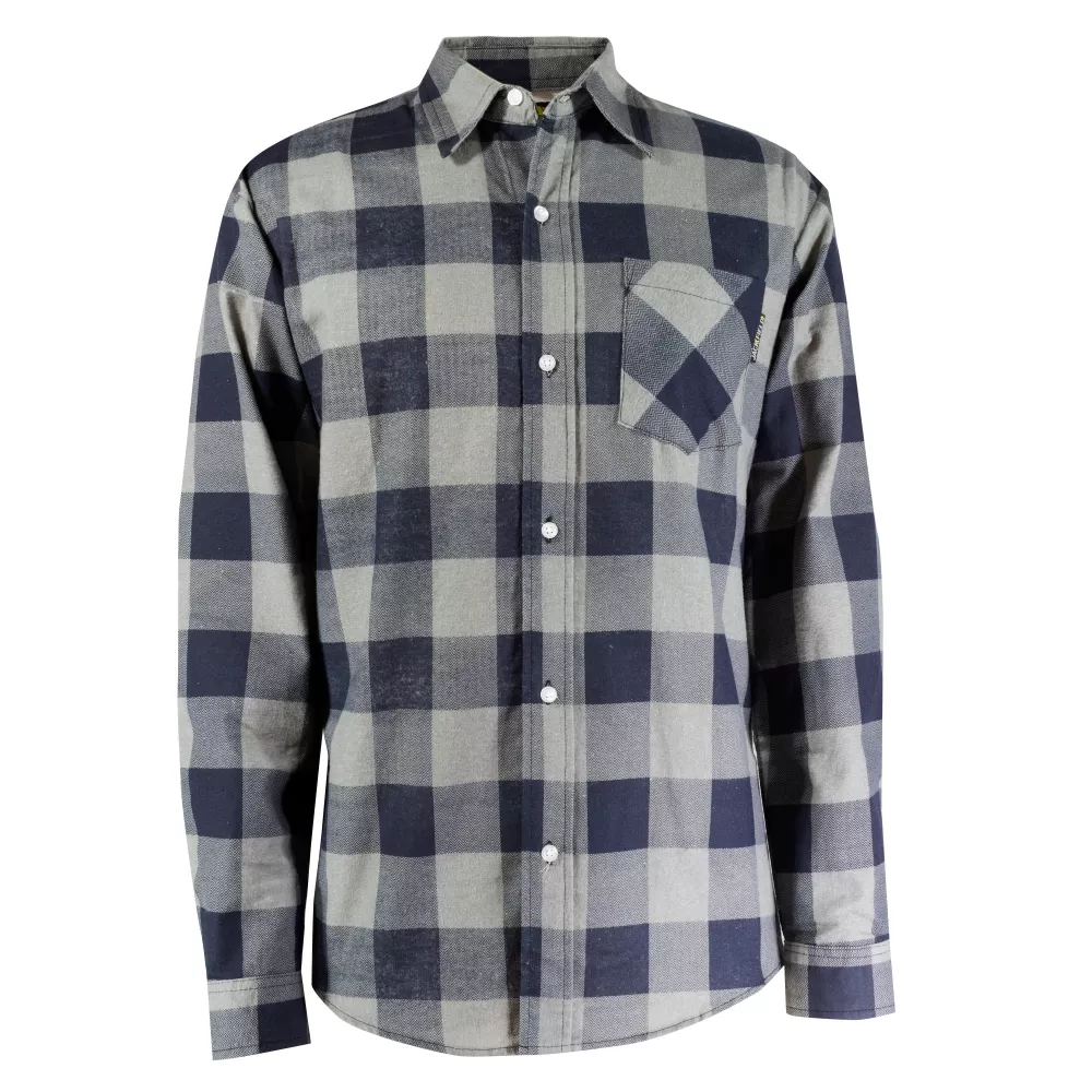 Flannel Shirt with Regular Plastic Buttons