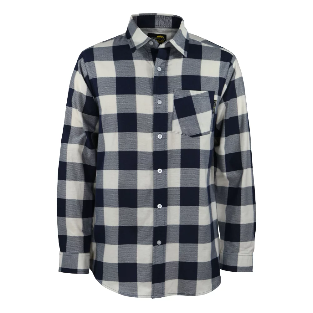 Flannel Shirt with Regular Plastic Buttons