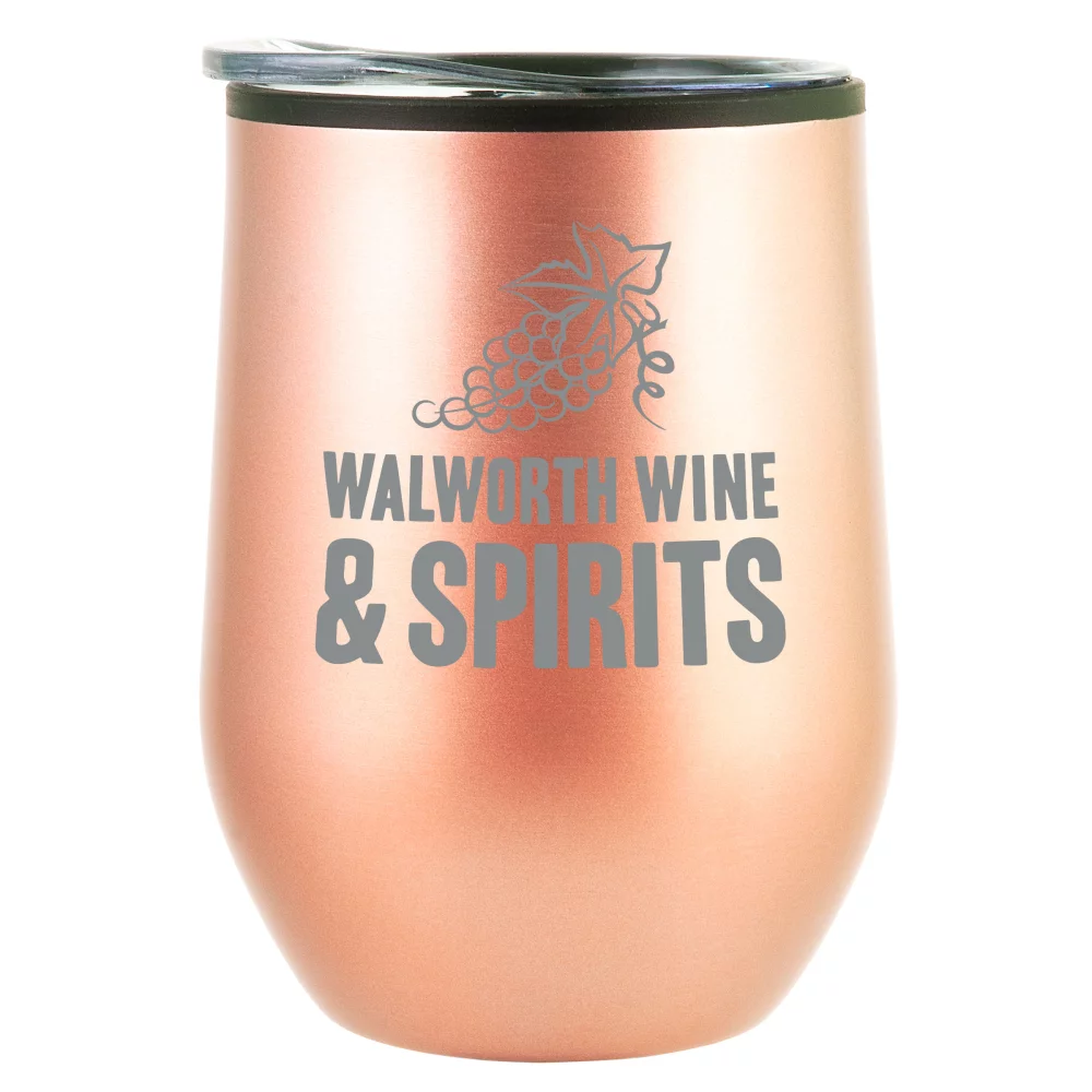 12 Oz Bay Mist Stainless Wine Tumbler with Lid