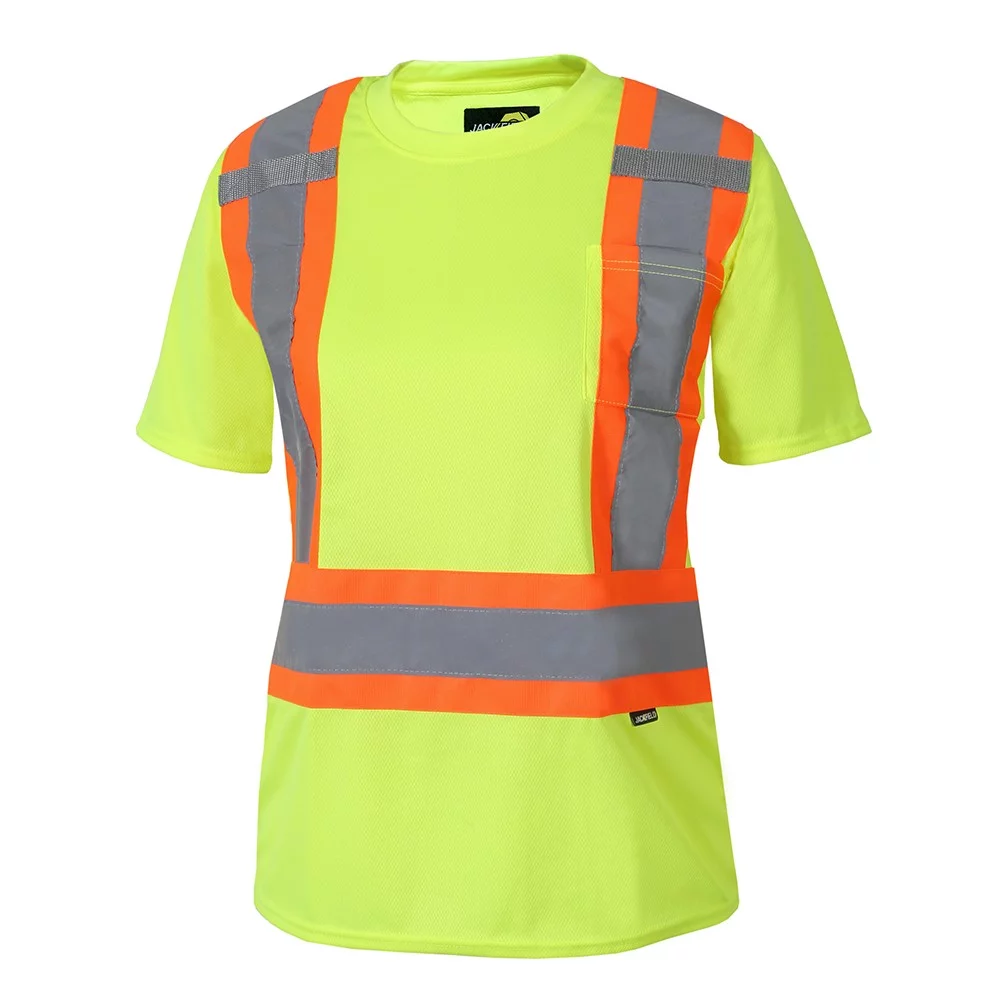 Short Sleeve T-Shirt with Reflective Stripes for women