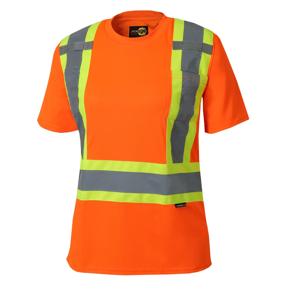 Short Sleeve T-Shirt with Reflective Stripes for women