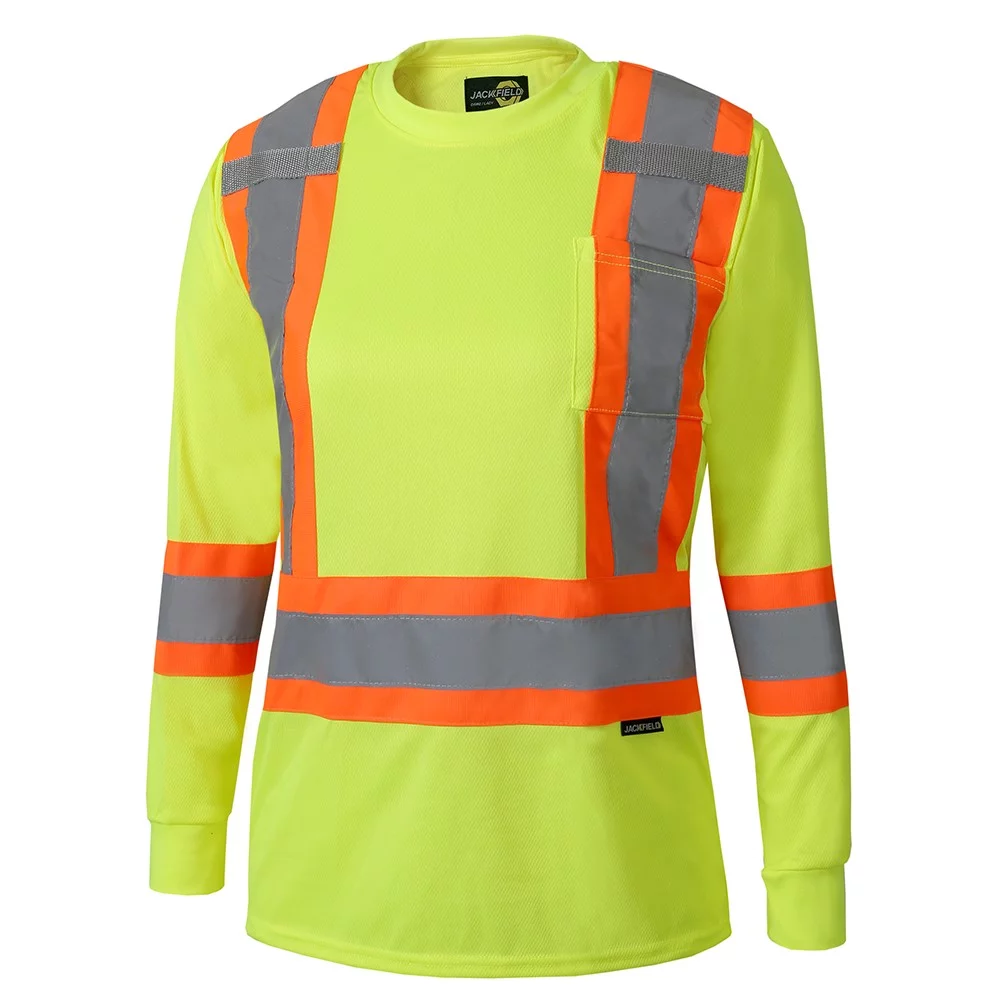 Long Sleeve T-Shirt with Reflective Stripes for women