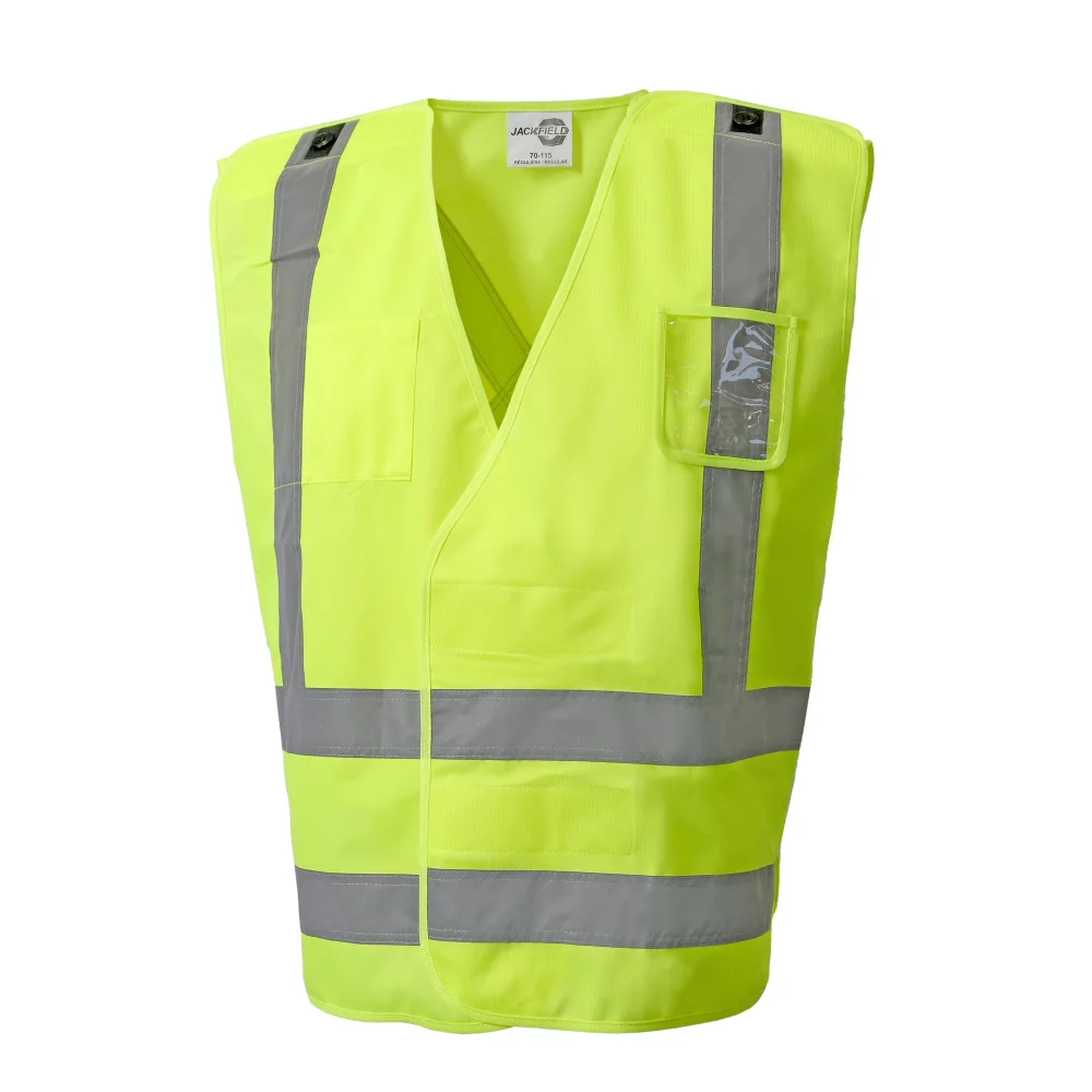 Gilet de sécurité jaune avec bandes réfléchissantes