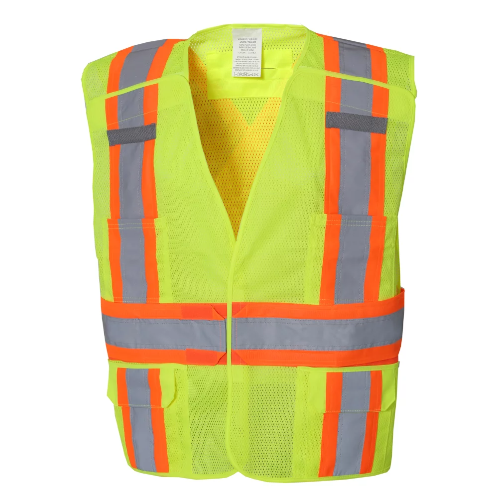 Gilet de sécurité en filet avec 4 poches - Conception de sécurité à déchirure Velcro à 5 points.