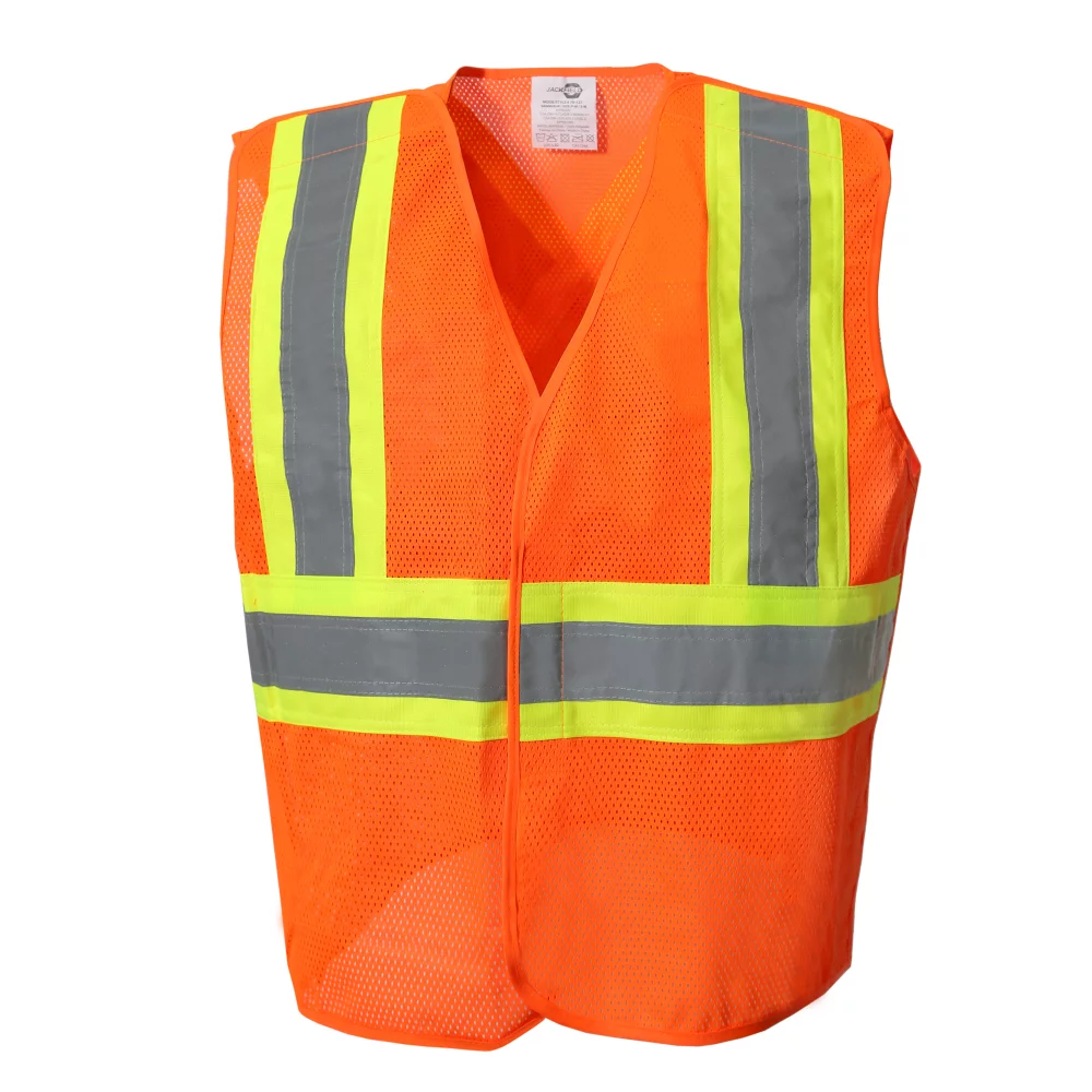 Gilet de sécurité en maille avec bandes réfléchissantes