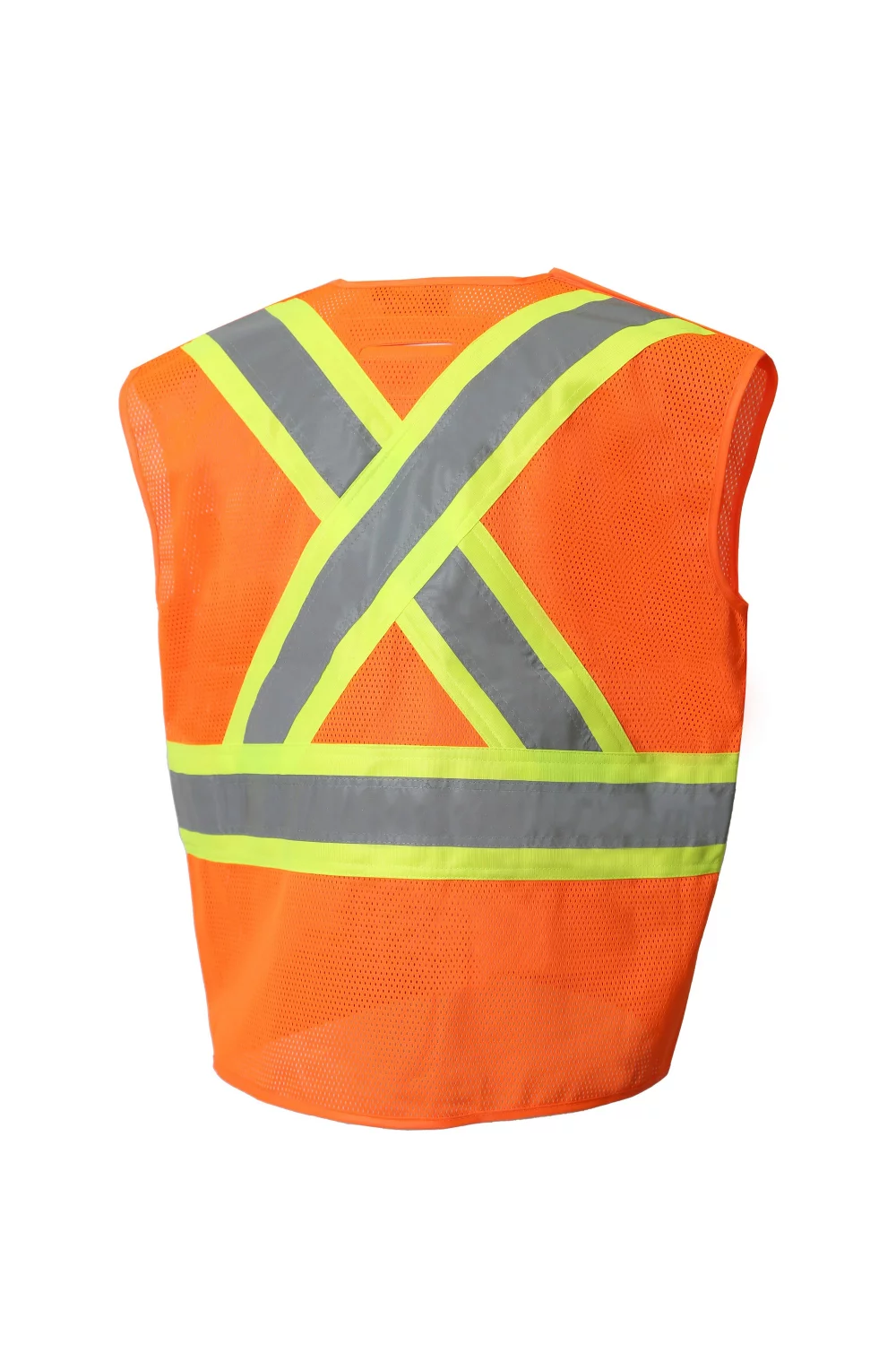 Mesh safety vest with 4 pockets - 5 points Velcro tear away safety design