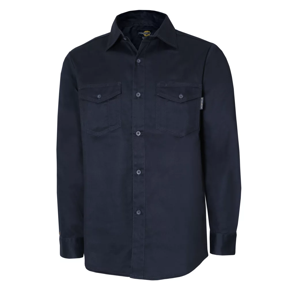 Chemise à manches longues sans doublure avec des boutons en plastique