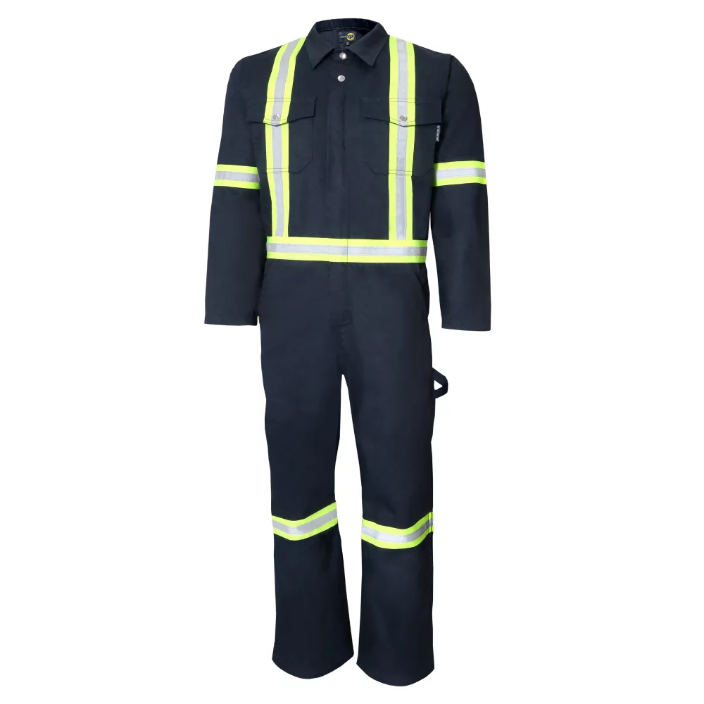 Unlined Coverall with Zipper on The Legs & Reflective Stripes
