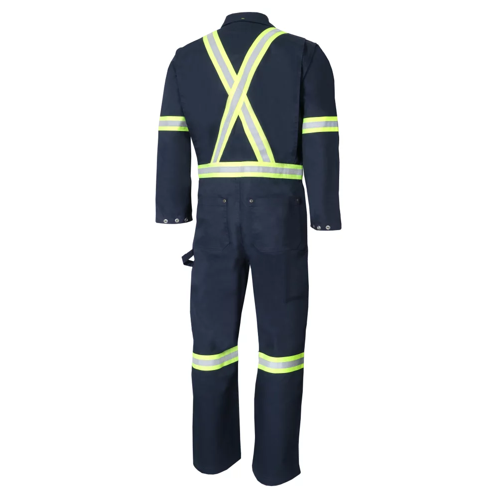 Unlined Coverall with Zipper on The Legs & Reflective Stripes