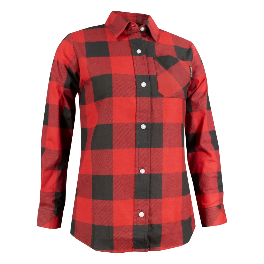 Chemise en flanelle avec boutons en plastique pour femmes