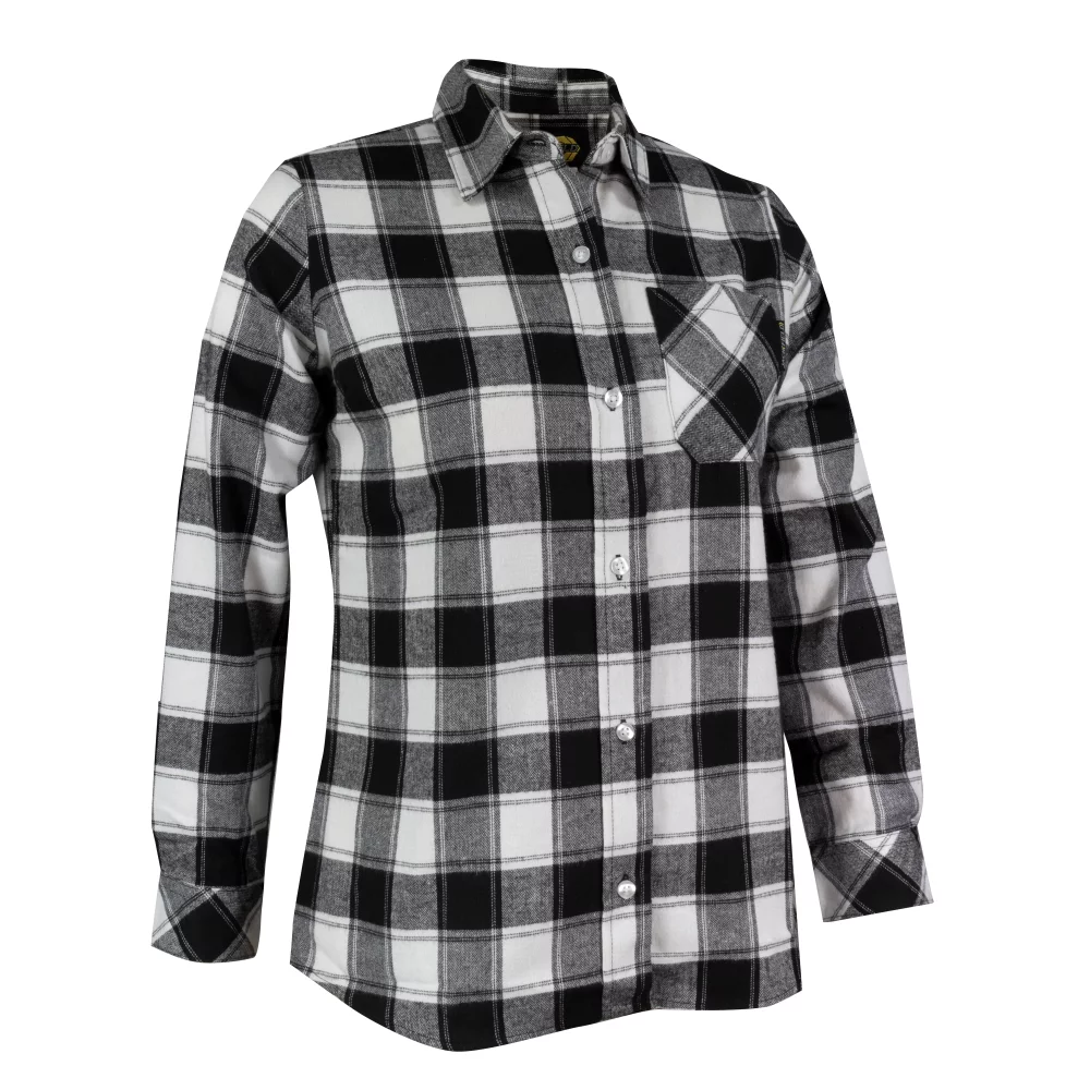 Flannel Shirt with Regular Plastic Buttons for women