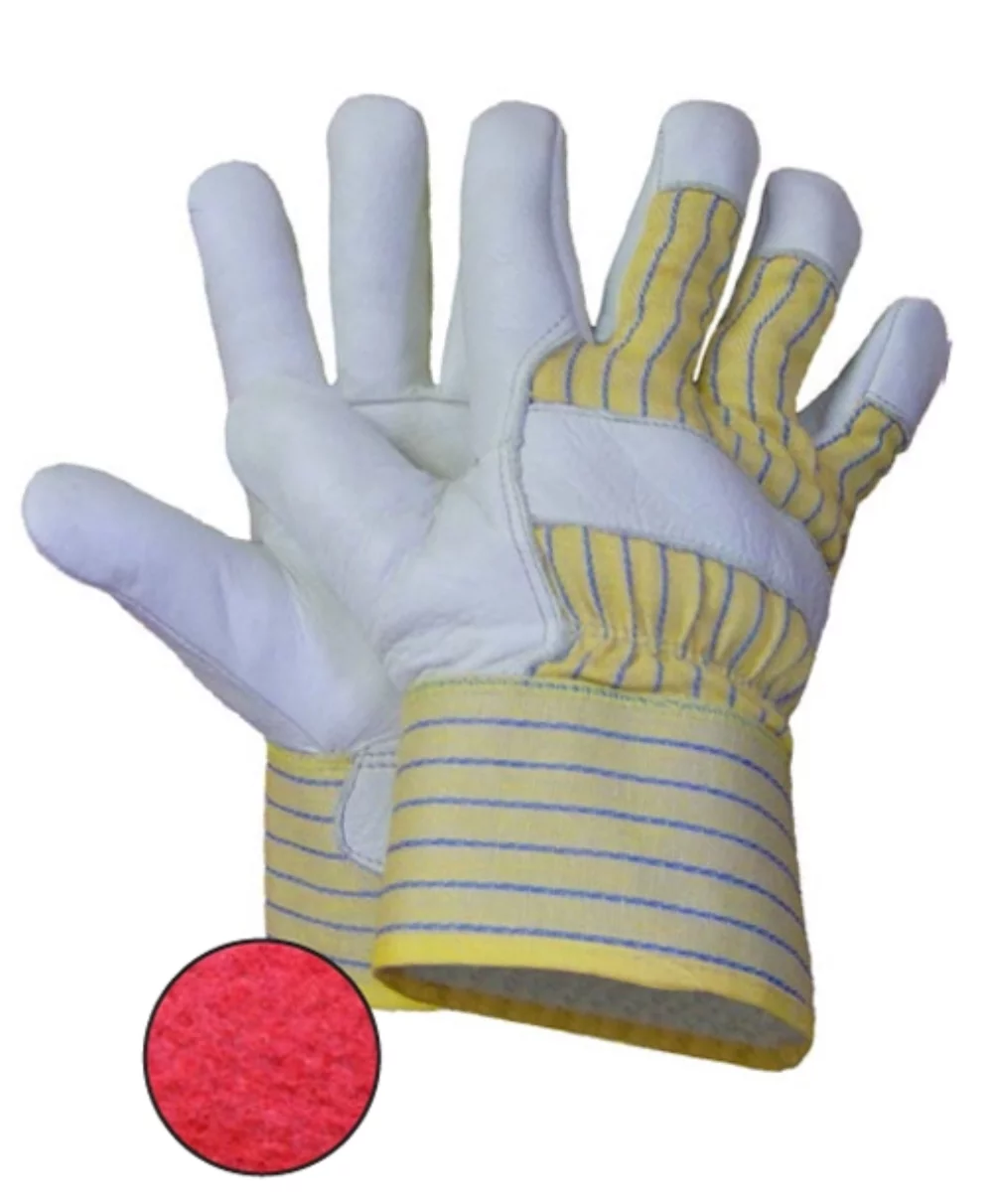 One Piece Palm Leather Work Glove with Flannel Lining