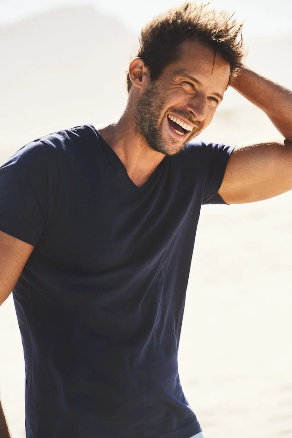 Printer Active Wear Heavy V-Neck Men's T-Shirt