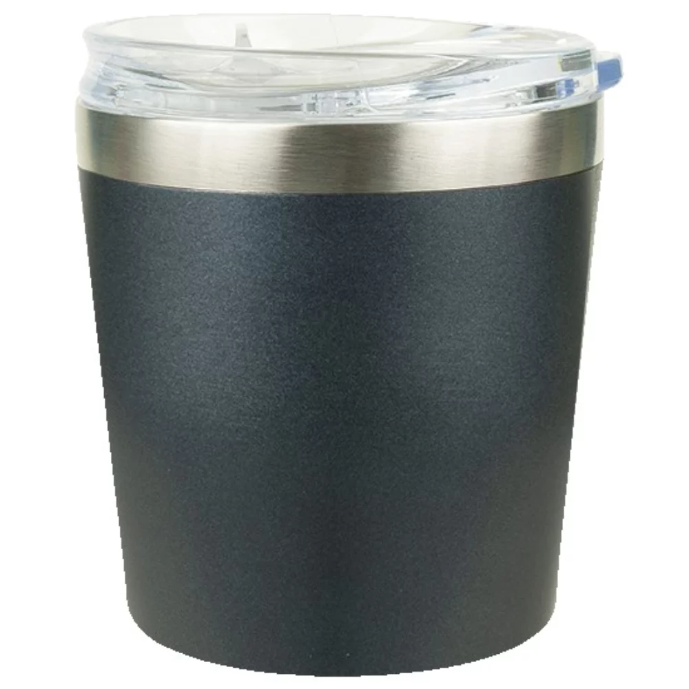 9 Oz. Stainless Steel Rocks Tumbler w/ Slide 'n Sipp Lid