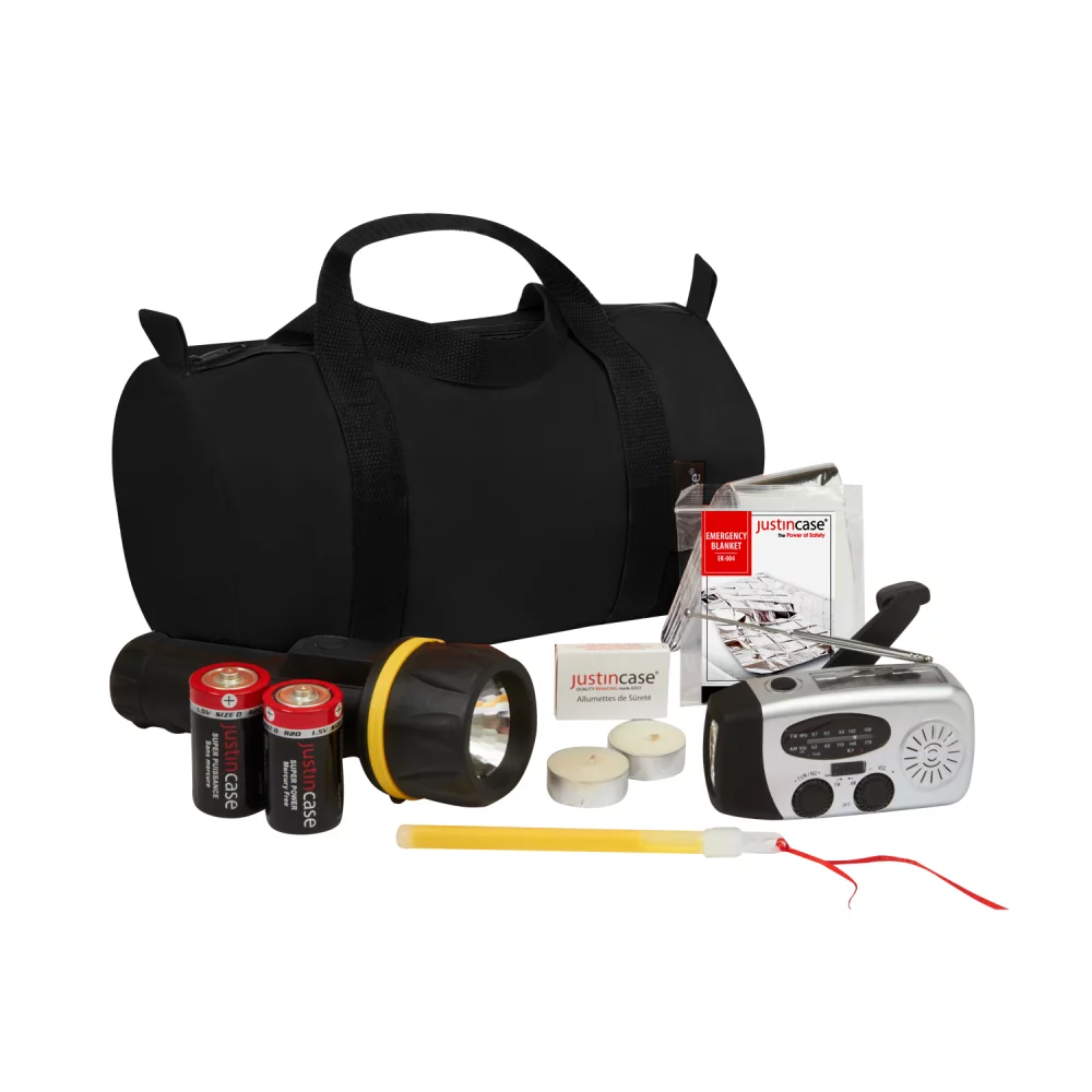 Kit de secours en cas de panne de courant avec radio/ lampe de poche solaire Dynamo AM-FM avec port USB.