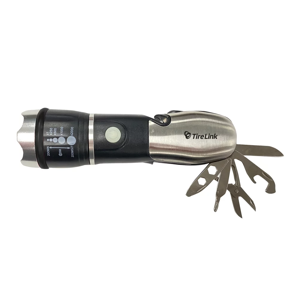 4 LED Flashlight Multi-Tool w/ Safety Hammer