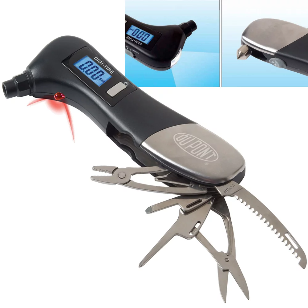 Safety Hammer Multi-tool w/ Digital Tire Gauge