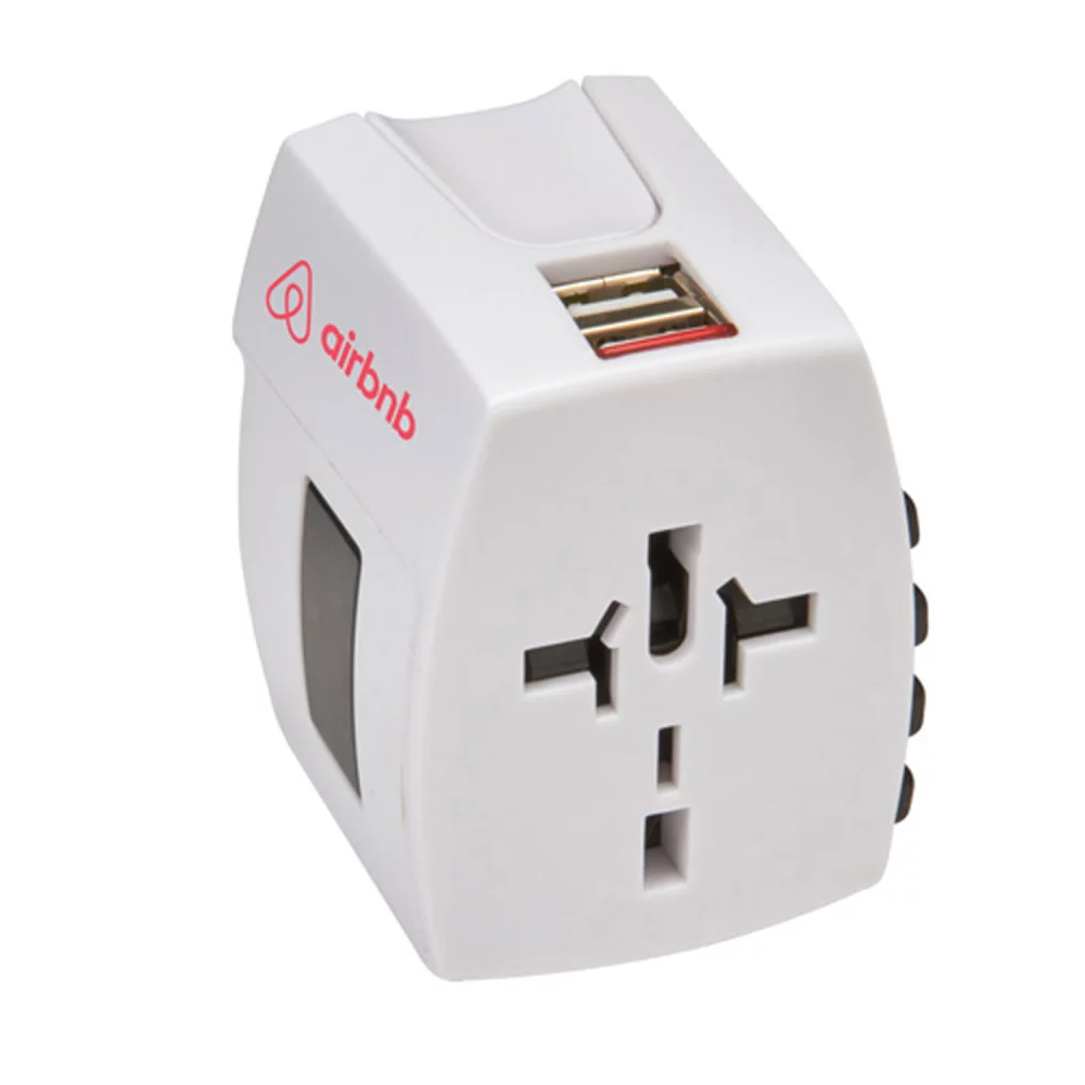 Universal World Travel Adapter w/ 2 USB Ports