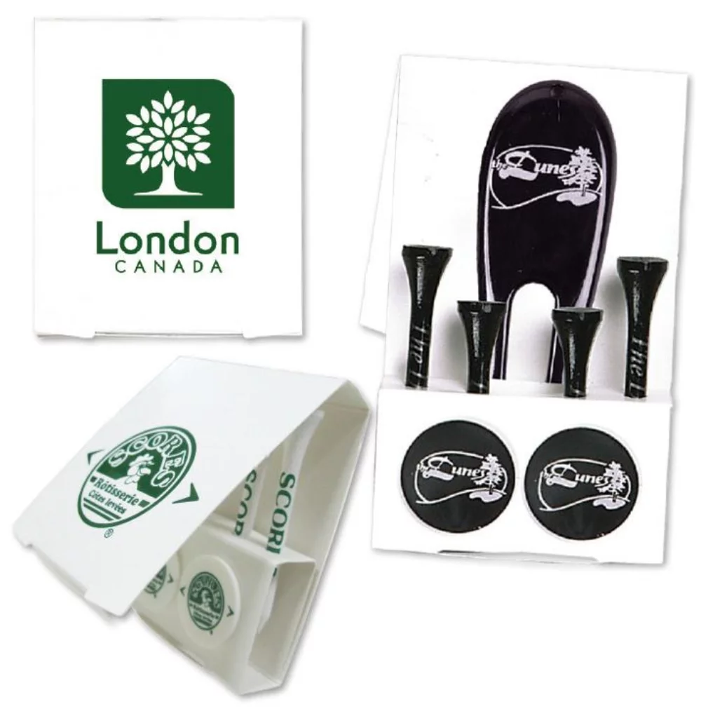 PACK DE TEE DE GOLF MATCHBOOK - 4-2 3/4 Tees/2 BM/1 Divot