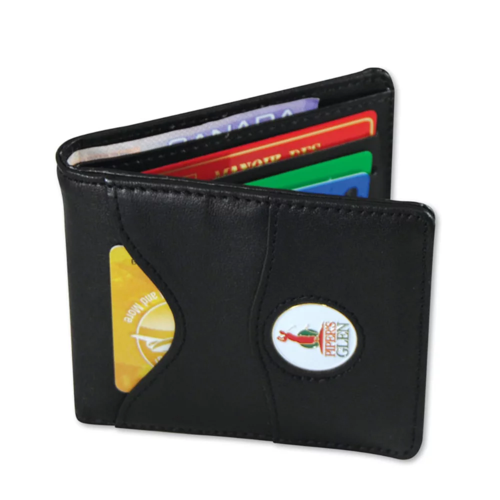 Leather Billfold with Enamelled Coin