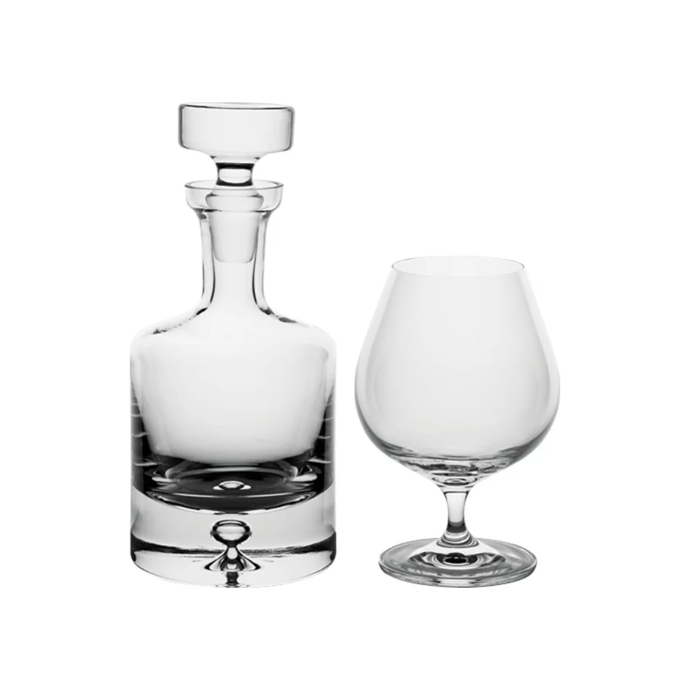 Saga 25 oz. Carafe en cristal et 4 verres à brandy