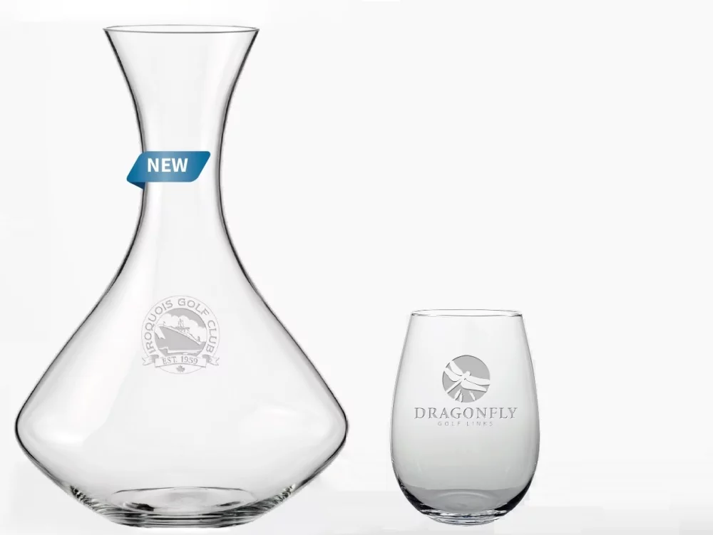 Carafe à vin Oasis 1,5L et 2 verres à vin sans pied - Set 1 gravure*