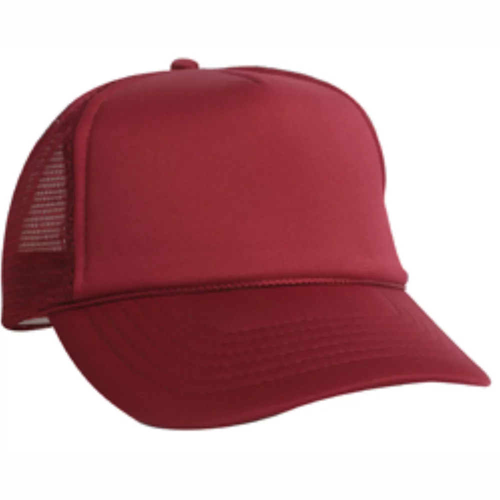 Casquette de camionneur en maille de polyfoam à 5 panneaux avec visière plate