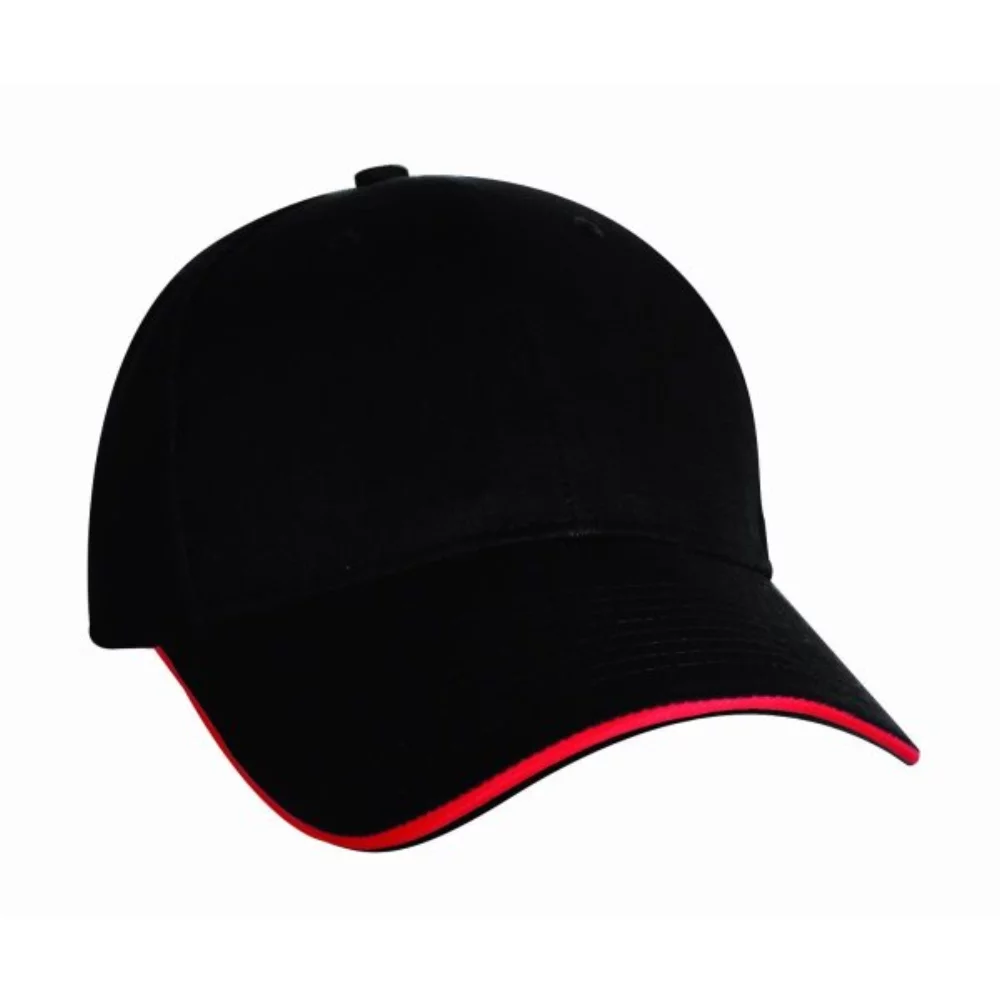 Casquette sandwich en sergé de coton brossé de poids moyen fabriquée.