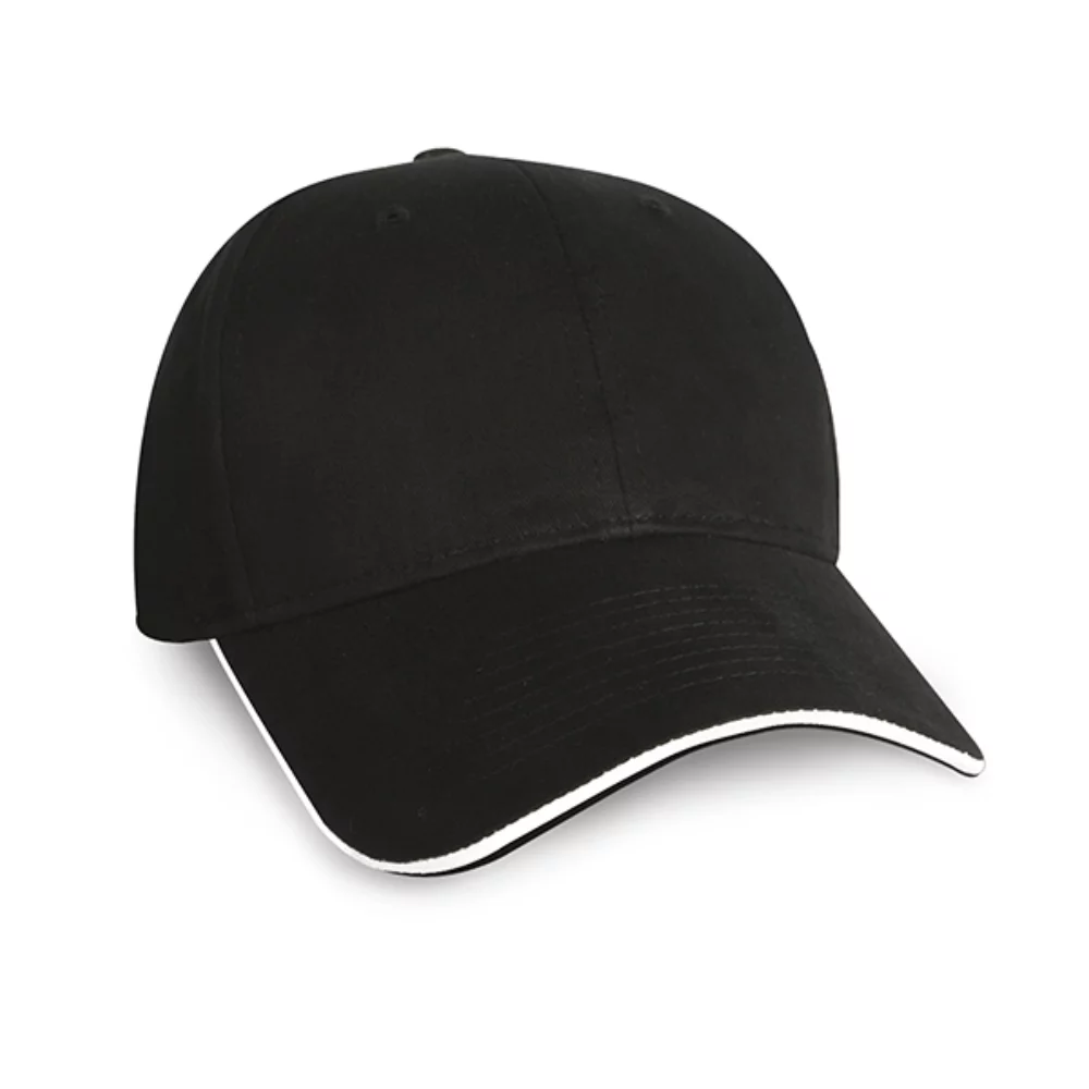 Casquette sandwich en sergé de coton brossé de poids moyen fabriquée.