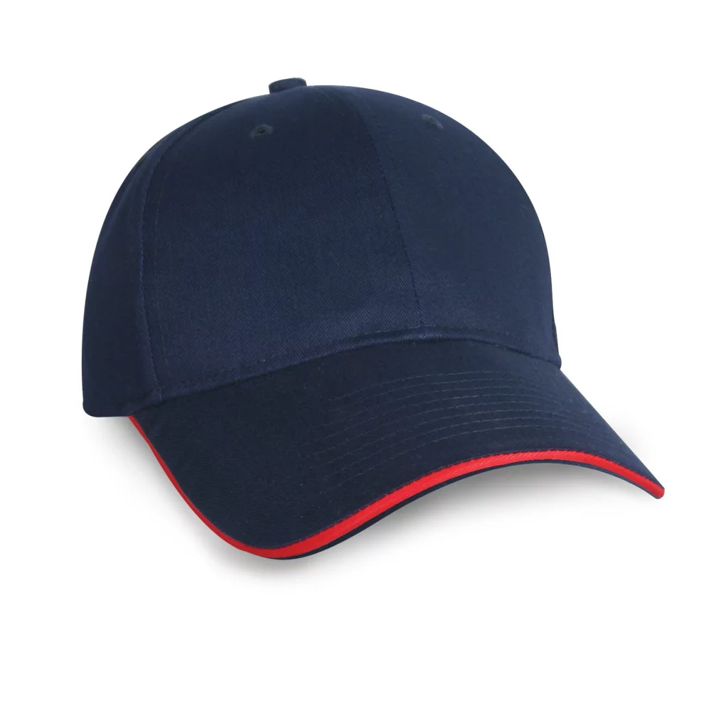 Casquette sandwich en sergé de coton brossé de poids moyen fabriquée.