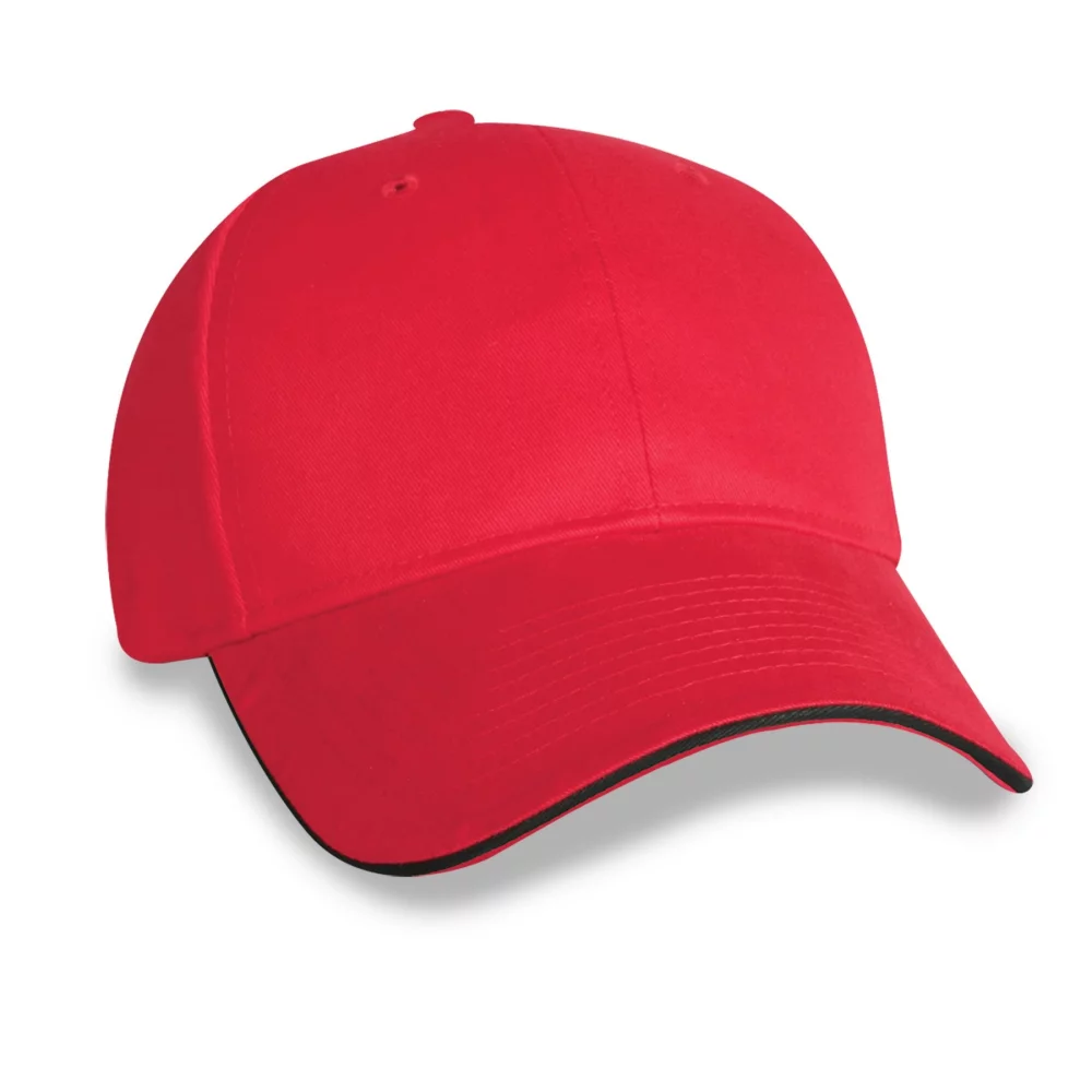 Casquette sandwich en sergé de coton brossé de poids moyen fabriquée.