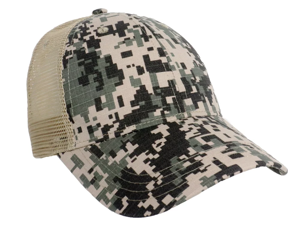 Casquette à dos en maille camouflage numérique